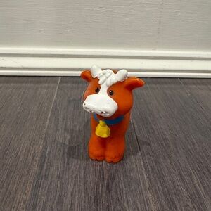 Little People Brown Orange Cow Farm Animal Figurine Learning Toy